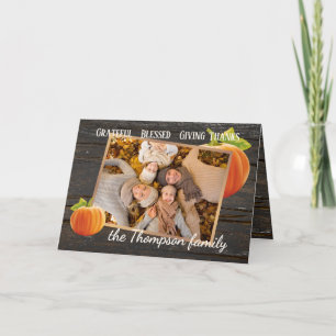 Carte de vacances personnalisée Grateful Blessed G