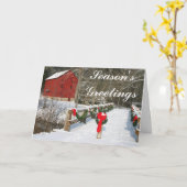 Carte de vacances personnalisée Red Grist Mill (Fleur jaune)