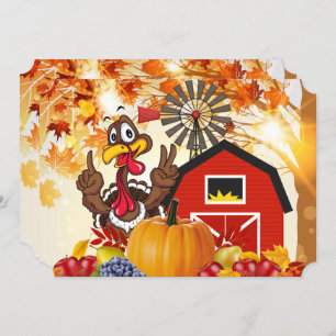 Carte de vacances personnalisée Thanksgiving Turqu