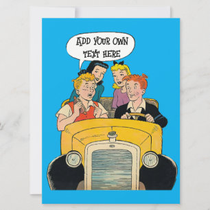 Carte de vacances personnalisées de style BD Vinta