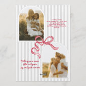 Carte de vacances photo à arc rayé moderne avec nœ (Dos)