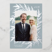 Carte de vacances photo à cadre botanique en feuil (Recto)