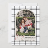 Carte de vacances photo à carreaux noirs (Devant)