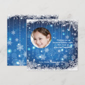 Carte de vacances photo à flocons de neige en casc (Devant / Derrière)