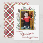 Carte de vacances photo à plat Berries and Botanic (Devant / Derrière)