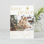 Carte de vacances photo à plat or et blanc (Debout devant)