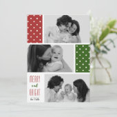 Carte de vacances photo à pois rouges et verts (Debout devant)