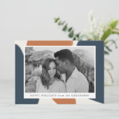Carte de vacances photo abstraite Navy & Rust (Debout devant)