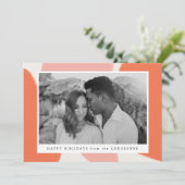 Carte de vacances photo abstraite Orange & Blush a (Debout devant)
