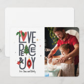 Carte de vacances photo Amour Paix & Joie (Devant / Derrière)