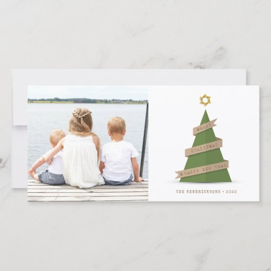 CARTE DE VACANCES PHOTO | Arbre à papier de Noël (Devant)