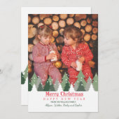 Carte de vacances photo Arbres de Noël (Devant / Derrière)