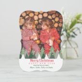 Carte de vacances photo Arbres de Noël (Debout devant)