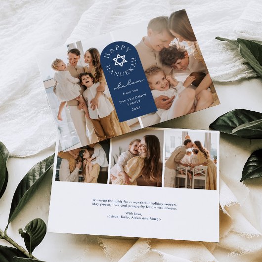 Carte de vacances photo Arch Hanoukka moderne