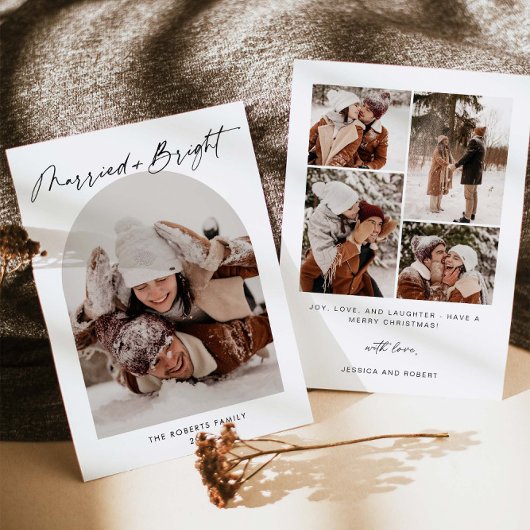 Carte de vacances photo Arche Mariée et Lumineuse