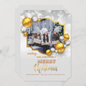 Carte de vacances photo Argent et Or (Devant / Derrière)