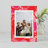 Carte de vacances photo avec billes rouges joyeuse (Debout devant)