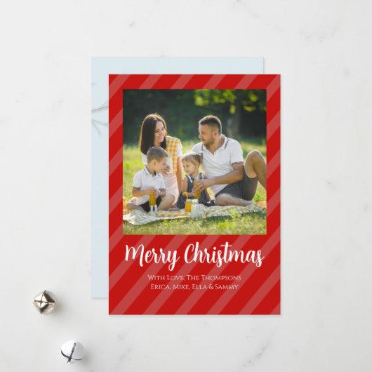 Carte de vacances photo avec Cardinal rouge (Devant/Arrière en situation)