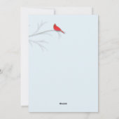 Carte de vacances photo avec Cardinal rouge (Dos)