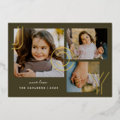 Carte de vacances photo avec feuille d'aluminium e (Recto)