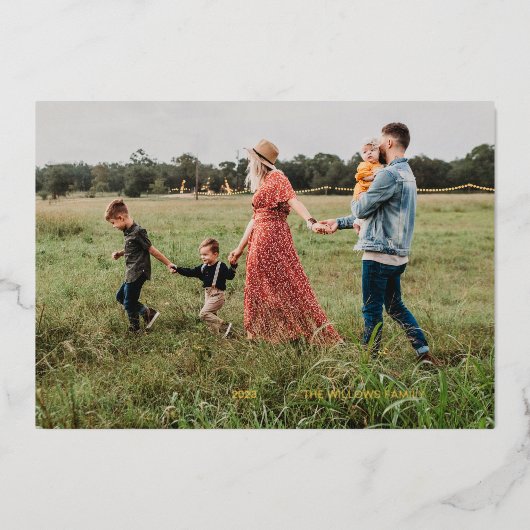 Carte de vacances photo avec feuille d'aluminium s (Recto)