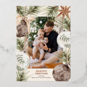 Carte de vacances photo avec ornements (Recto)