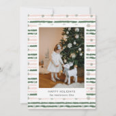 Carte de vacances photo avec rayures roses et vert (Devant)