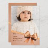 Carte de vacances photo avec ruban enroulé (Devant / Derrière)