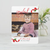 Carte de vacances photo avec rubans joyeux (Debout devant)