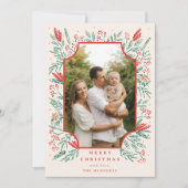 Carte de vacances photo avec une bordure de feuill (Devant)