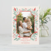 Carte de vacances photo avec une bordure de feuill (Debout devant)