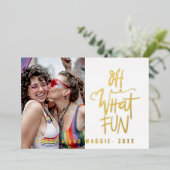 Carte de vacances photo avec vraie feuille métalli (Debout devant)