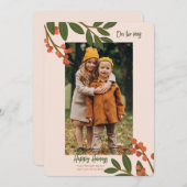 Carte de vacances Photo Berries d'hiver (Devant / Derrière)