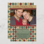 Carte de vacances photo Big Retro Dots (Devant / Derrière)