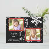 Carte de vacances photo Blackout flocon de neige (Debout devant)