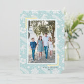 Carte de vacances photo bleue Mele Kalikimaka (Debout devant)