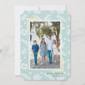 Carte de vacances photo bleue Mele Kalikimaka (Devant)