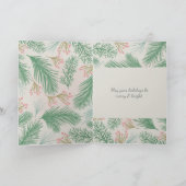 Carte de vacances photo Blush Forest Pine Holly Be (Intérieur)