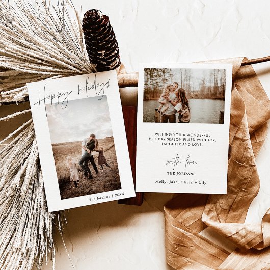 Carte de vacances photo | Boho Modern Christmas Ca