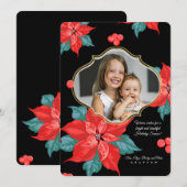 Carte de vacances photo Bold Poinsettia (Devant / Derrière)
