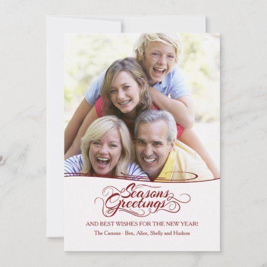 Carte de vacances photo Bonnes Fêtes (Devant)