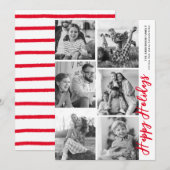 Carte de vacances Photo Booth - Rouge Bonbon (Devant / Derrière)