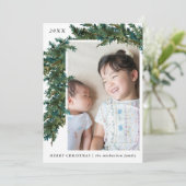 Carte de vacances photo branches simples vertes et (Debout devant)