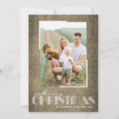 Carte de vacances photo Brown de Noël rustique (Devant)