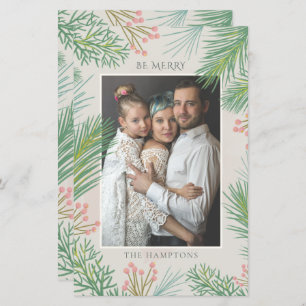 Carte de vacances photo Budget Blush Forest Pine H