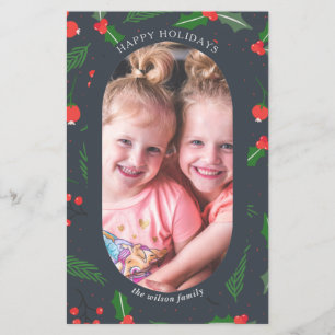 Carte de vacances photo Budget Modern Holly Berrie