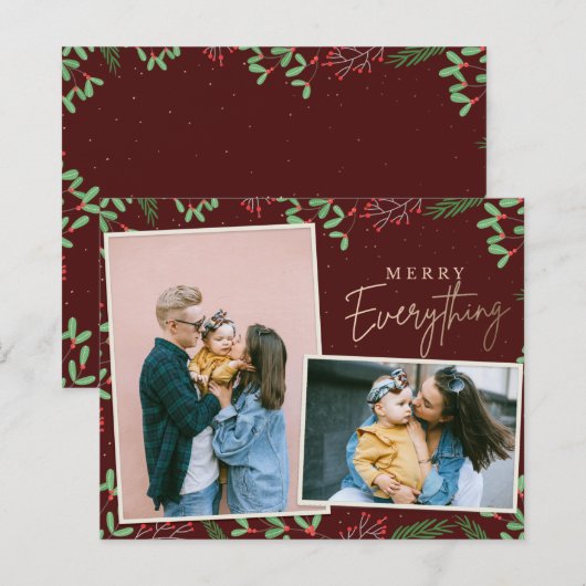 Carte de vacances photo Budget Red Merry Tout (Devant / Derrière)