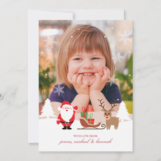 CARTE DE VACANCES PHOTO | Buffalo Check Père Noël  (Devant)