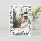 Carte de vacances photo, carte de Noël familiale (Debout devant)