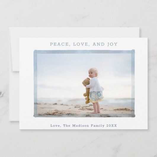 CARTE DE VACANCES PHOTO| Coastal Beach Peace Love (Devant)